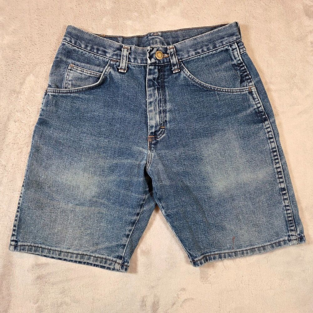 Vintage Wrangler Made in USA Denim Shorts 28 Blue Wash Jorts W637-007 8.5"